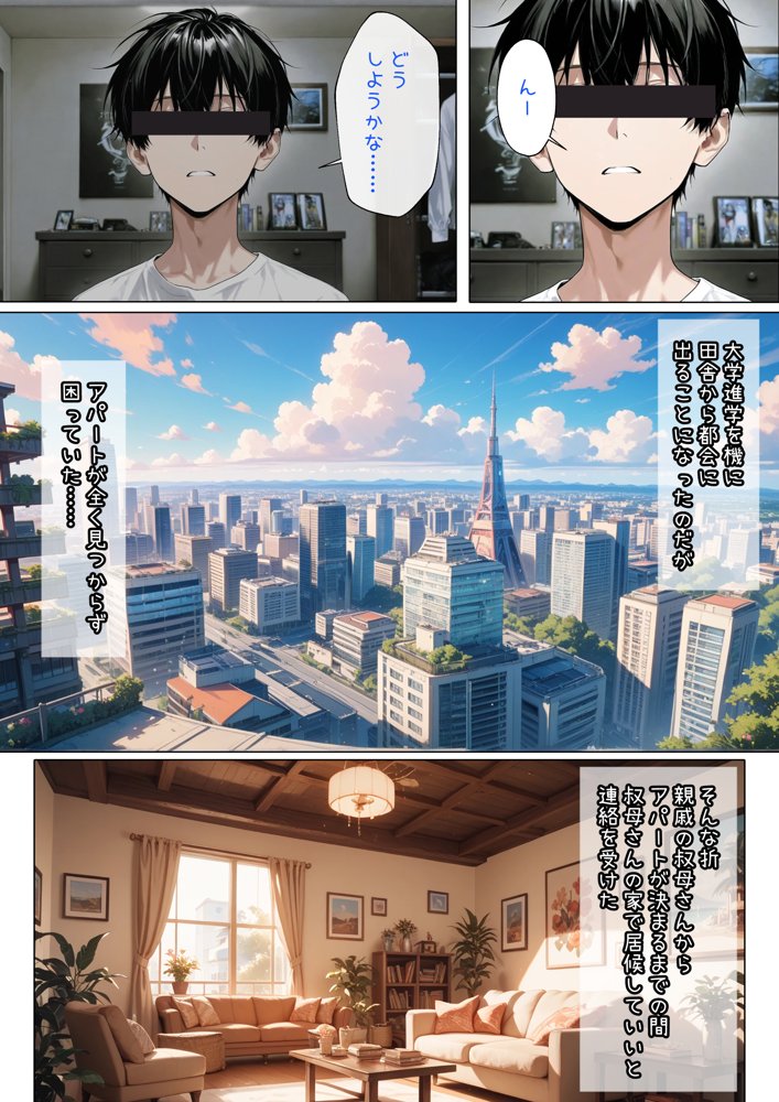 親戚の叔母さんの家に居候したら中出し交尾できちゃった話【ヒミツ研究クラブ】 エロ同人誌画像 002